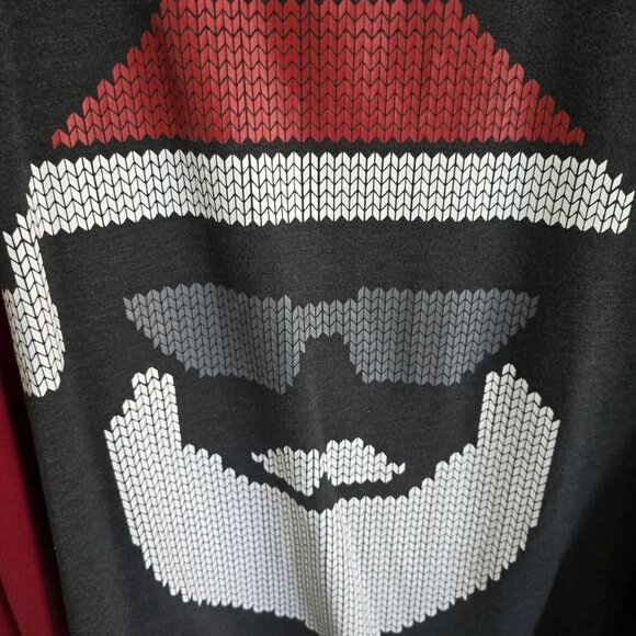 Holiday Fun! Fleece Crewneck Sweatshirt 2XLT Santa Red Dark Gray 082 - Picture 4 of 4